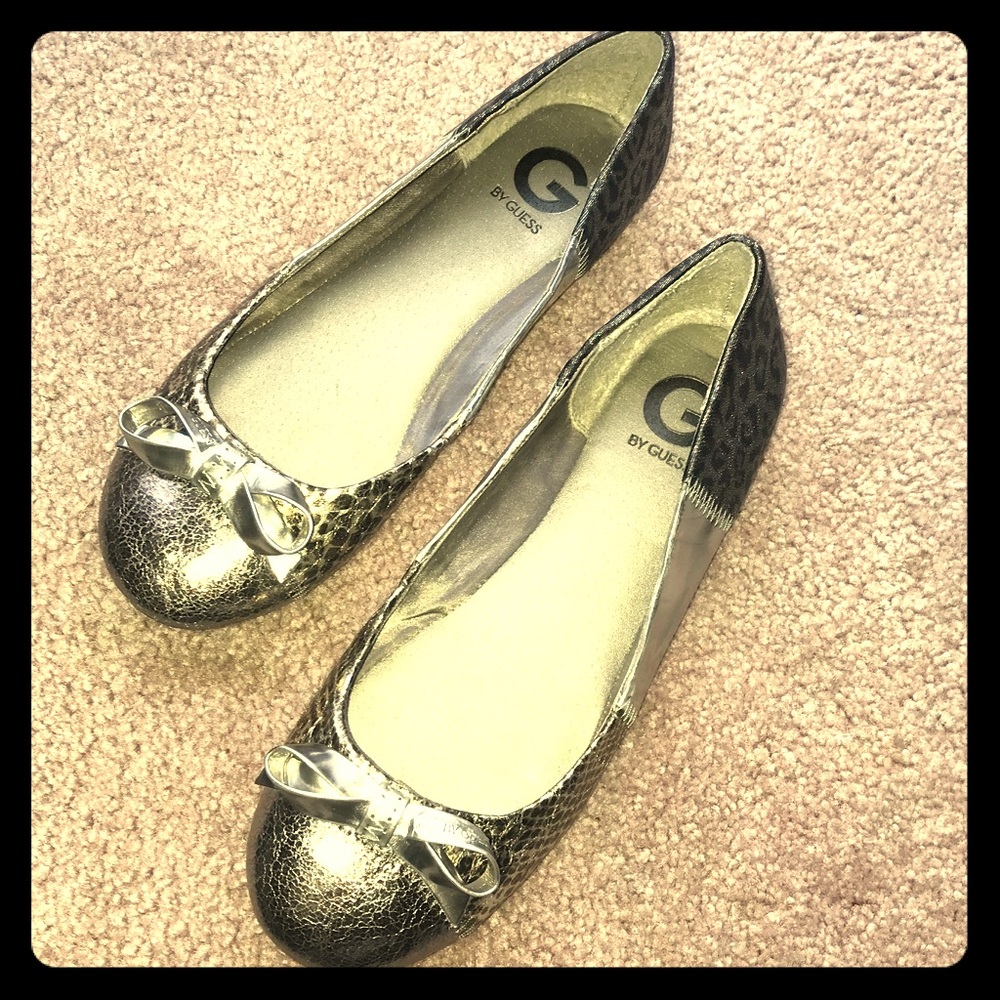 Metallic Flats Snakeskin Print G By Guess 8.5 - Picture 1 of 8